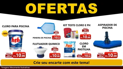 Modelo de TV para TV Horizontal com o tema Ofertas Preto e Vermelho Cartaz para Produtos para Piscina