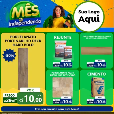 Modelo de Rede Social para Feed Facebook com o tema Mês da Independência para Pisos e revestimentos