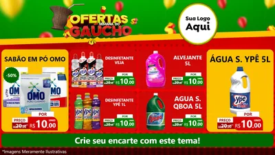 Modelo de TV para TV Horizontal com o tema Ofertas Semana Do Gaúcho para Produtos de Limpeza