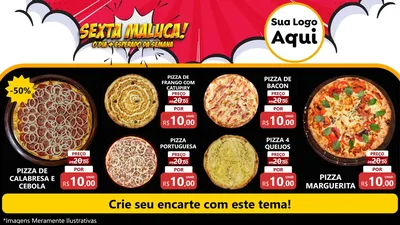 Modelo de TV para TV Horizontal com o tema Sexta Maluca! para Pizzaria