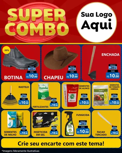 Modelo de Rede Social para Feed Instagram com o tema Super Combo para Agropecuária