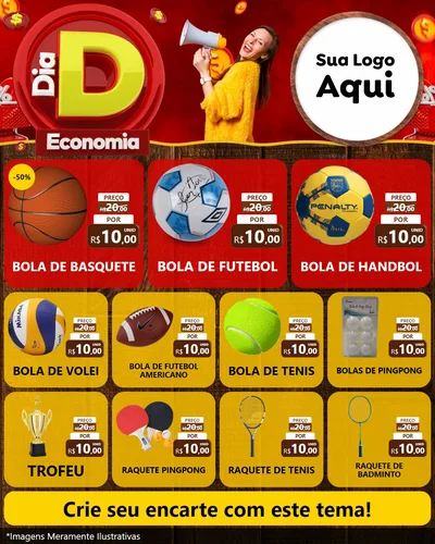 Modelo de Rede Social para Feed Instagram com o tema Dia D Economia para Artigos Esportivos