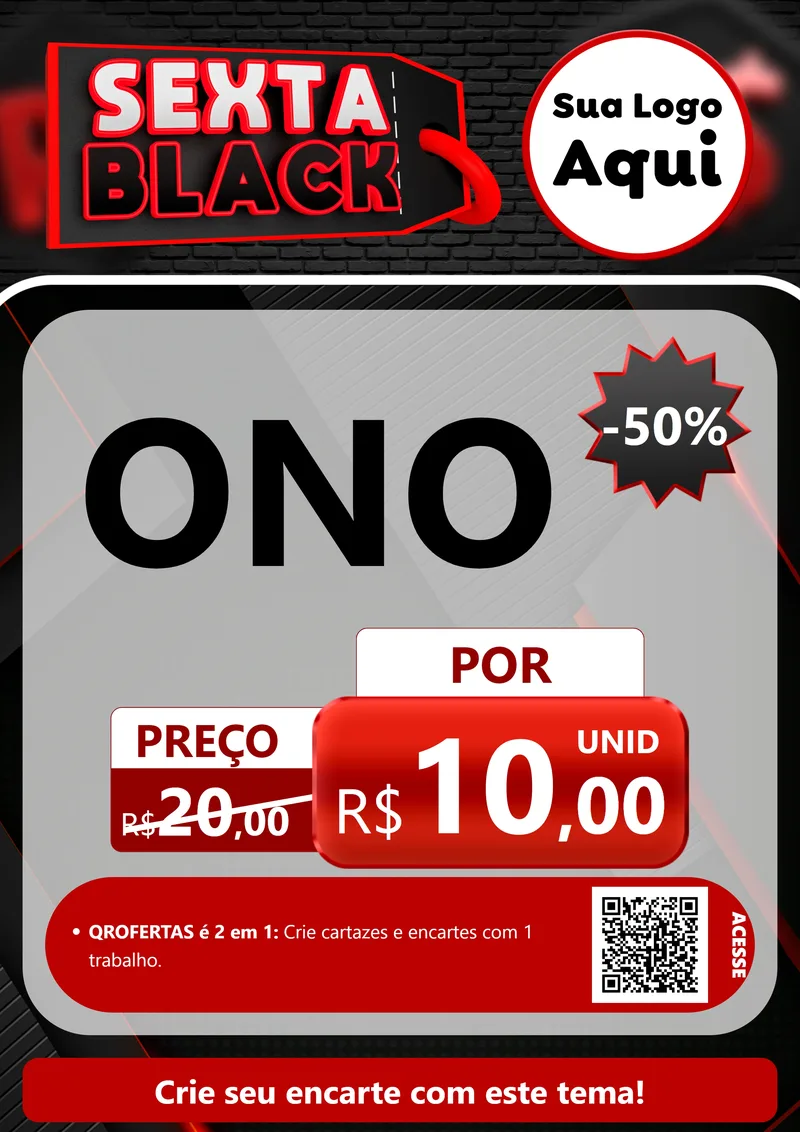 Modelo de Cartaz para Cartaz A4 Vertical com o tema Sexta Black para Óticas