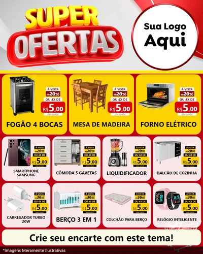 Modelo de Rede Social para Feed Instagram com o tema Super Ofertas para Móveis e Eletro