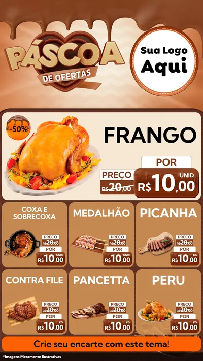 Modelo de Rede Social para Stories com o tema Páscoa de Ofertas para Assados