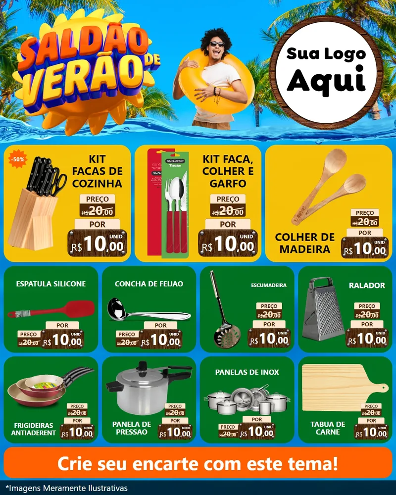 Modelo de Rede Social para Feed Instagram com o tema Saldão de Verão para Utilidades Domésticas