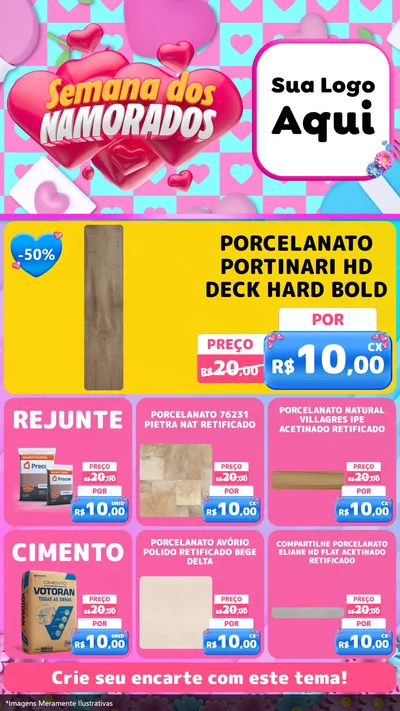 Modelo de Rede Social para Stories com o tema Semana dos Namorados para Pisos e revestimentos