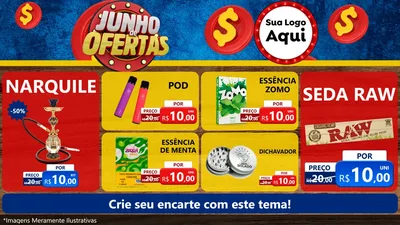 Modelo de TV para TV Horizontal com o tema Junho de Ofertas para Tabacaria