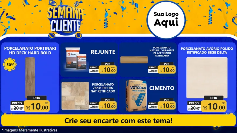 Modelo de TV para TV Horizontal com o tema Semana do Cliente para Pisos e revestimentos
