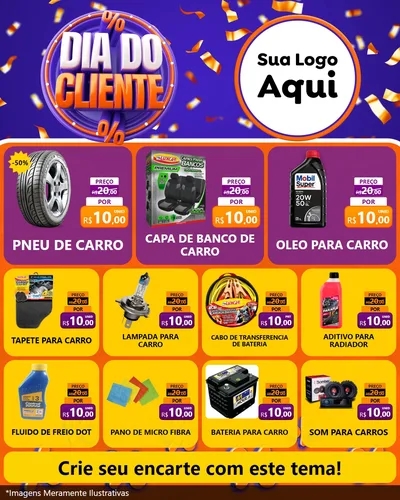 Modelo de Rede Social para Feed Instagram com o tema Dia do Cliente para Auto peças
