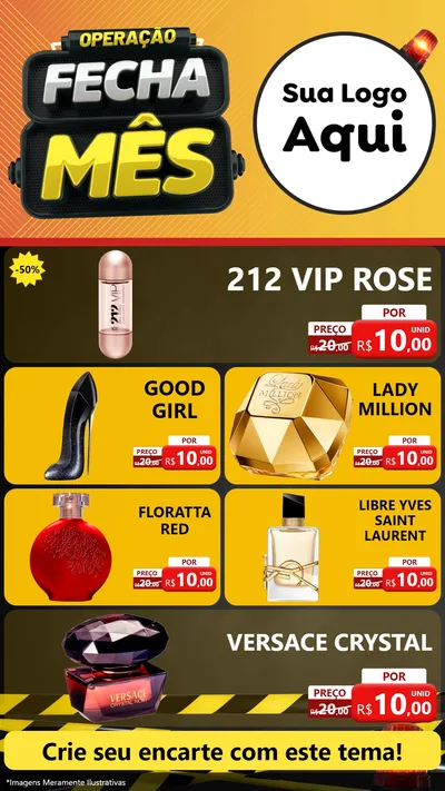 Modelo de TV para TV Vertical com o tema Operação Fecha Mês para Perfumes
