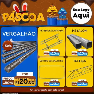 Modelo de Rede Social para Feed Facebook com o tema Páscoa para Ferragens
