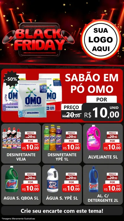 Modelo de Rede Social para Stories com o tema Black Friday para Produtos de Limpeza