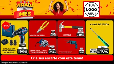 Modelo de TV para TV Horizontal com o tema Virada de Mês para Maquinas e Ferramentas
