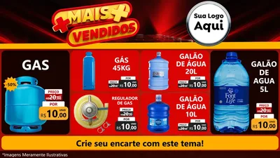 Modelo de TV para TV Horizontal com o tema Mais Vendidos para Água e gás