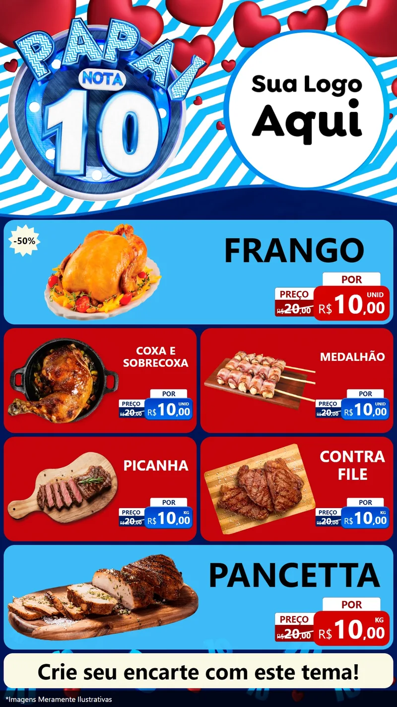 Modelo de TV para TV Vertical com o tema Papai Nota 10 para Assados