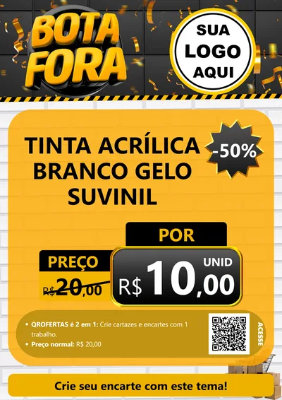 Modelo de Cartaz para Cartaz A4 Vertical com o tema Bota Fora para Tintas e Ferramentas