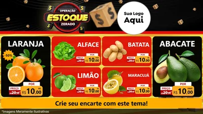 Modelo de TV para TV Horizontal com o tema Operação Estoque Zerado para Hortifrúti