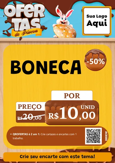 Modelo de Cartaz para Cartaz A4 Vertical com o tema Ofertas de Páscoa para Brinquedos