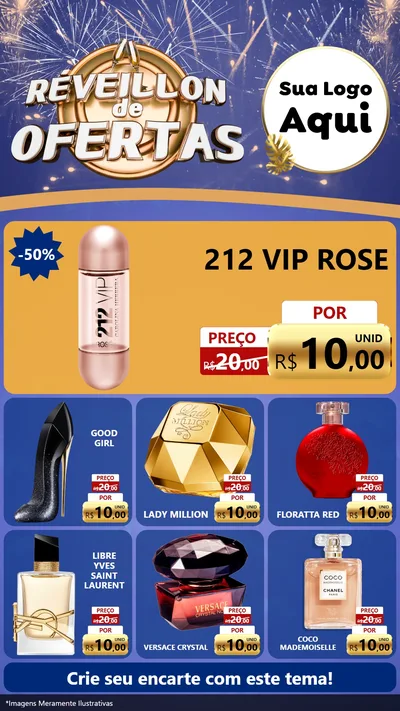 Modelo de Rede Social para Stories com o tema Réveillon de Ofertas para Perfumes