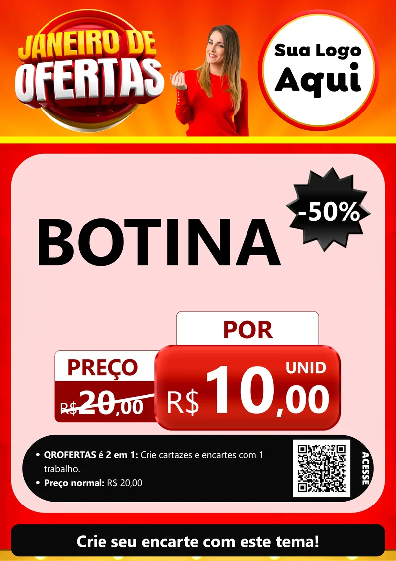 Modelo de Cartaz para Cartaz A4 Vertical com o tema Janeiro de Ofertas para Agropecuária