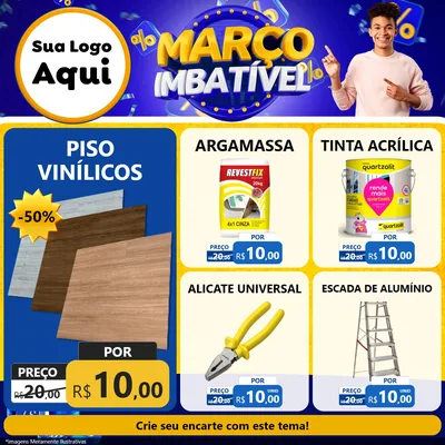 Modelo de Rede Social para Feed Facebook com o tema Março Imbatível para Material para Construção
