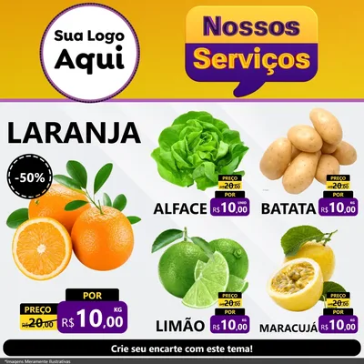Modelo de Rede Social para Feed Facebook com o tema Nossos Serviços para Hortifrúti