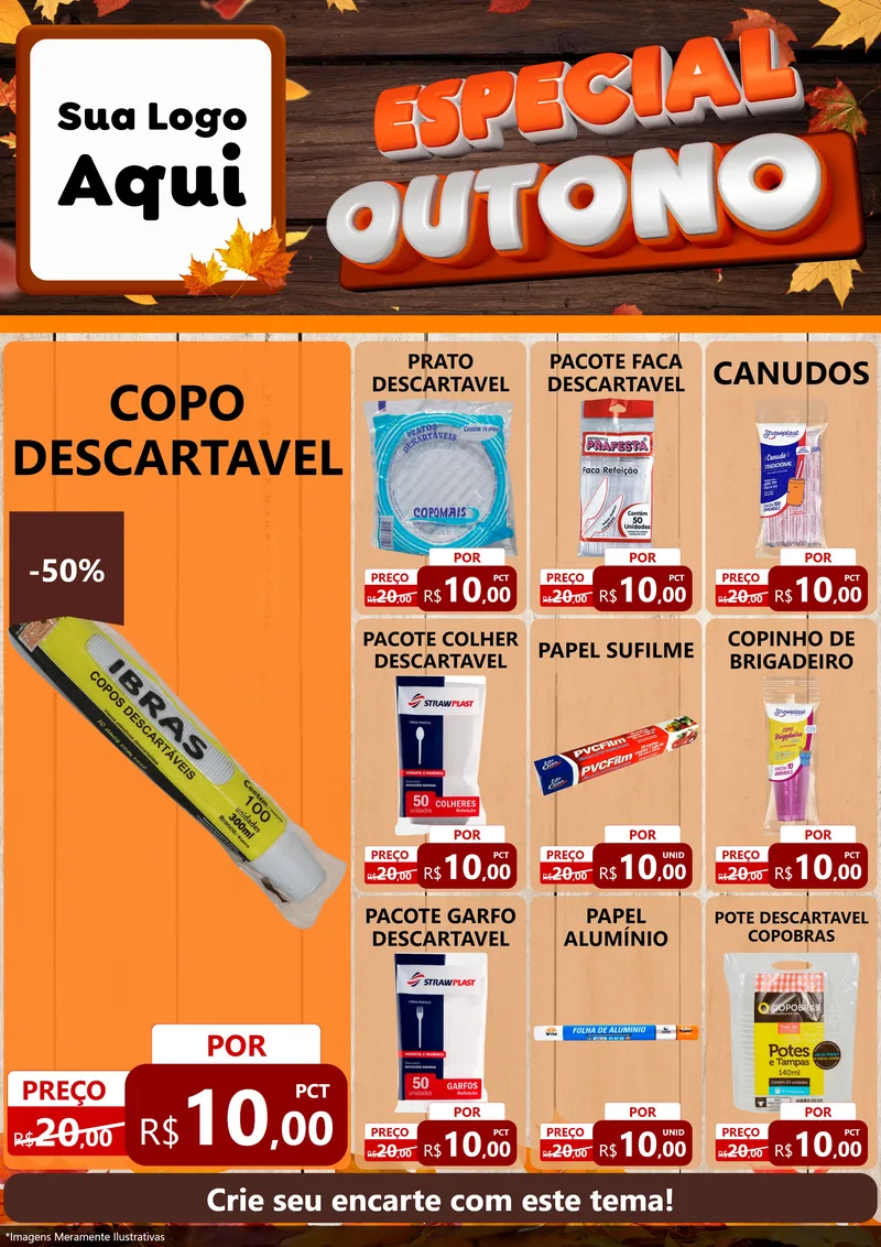 Modelo de Encarte para Encarte A4 Vertical com o tema Especial Outono para Embalagens