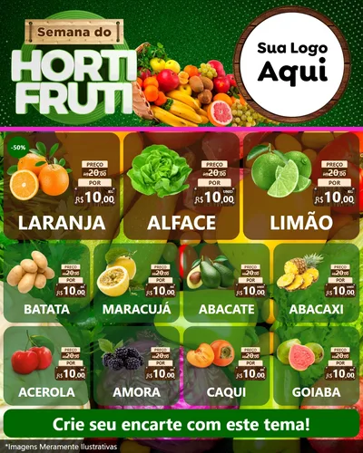 Modelo de Rede Social para Feed Instagram com o tema Semana do Hortifrúti para Hortifrúti