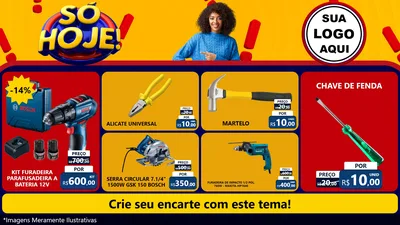 Modelo de TV para TV Horizontal com o tema Só Hoje! para Maquinas e Ferramentas