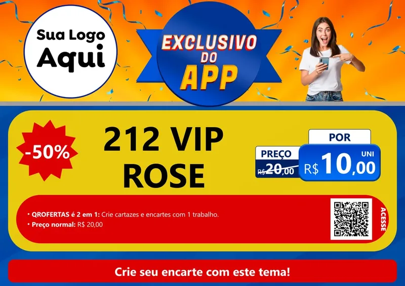Modelo de Cartaz para Cartaz A4 Horizontal com o tema Exclusivo do Aplicativo para Perfumes
