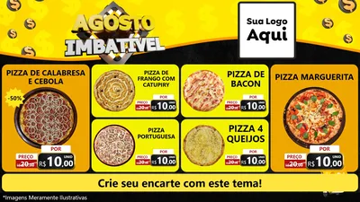 Modelo de TV para TV Horizontal com o tema Agosto Imbatível para Pizzaria