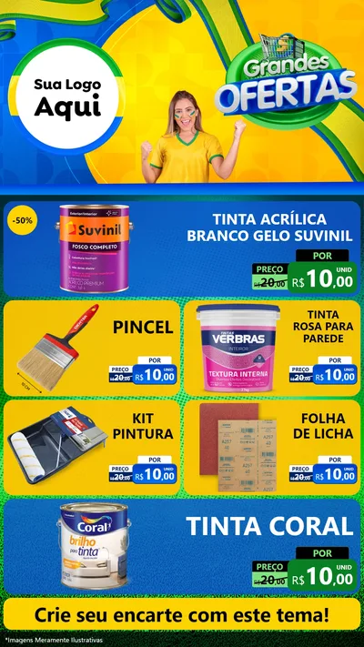 Modelo de TV para TV Vertical com o tema Grandes Ofertas para Tintas e Ferramentas