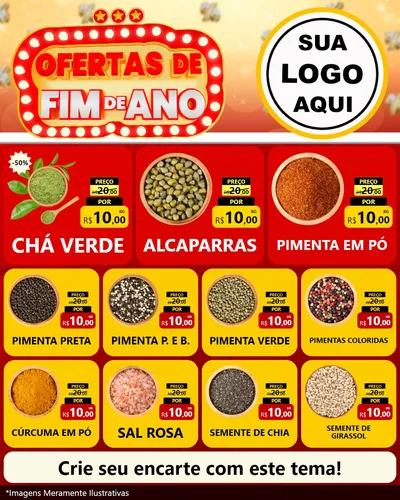 Modelo de Rede Social para Feed Instagram com o tema Ofertas de Fim de Ano para Produtos Naturais