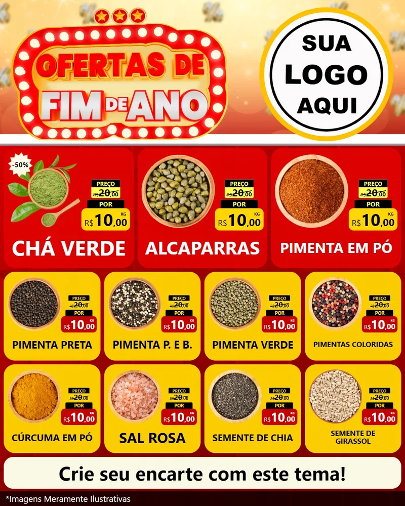 Modelo de Rede Social para Feed Instagram com o tema Ofertas de Fim de Ano para Produtos Naturais