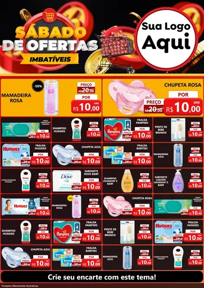Modelo de Encarte para Encarte A4 Vertical com o tema Sábado de Ofertas Imbatíveis para Bebês