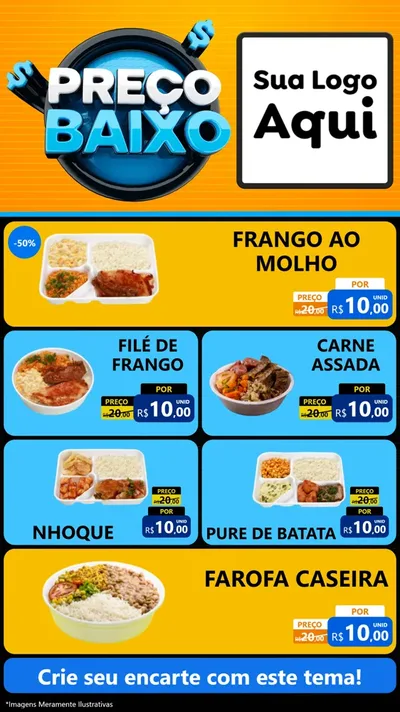 Modelo de TV para TV Vertical com o tema Preço Baixo para Restaurante
