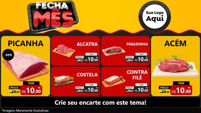 Modelo de TV para TV Horizontal com o tema Fecha Mês para Açougue