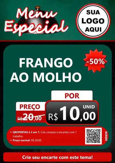 Modelo de Cartaz para Cartaz A4 Vertical com o tema Menu Especial para Restaurante