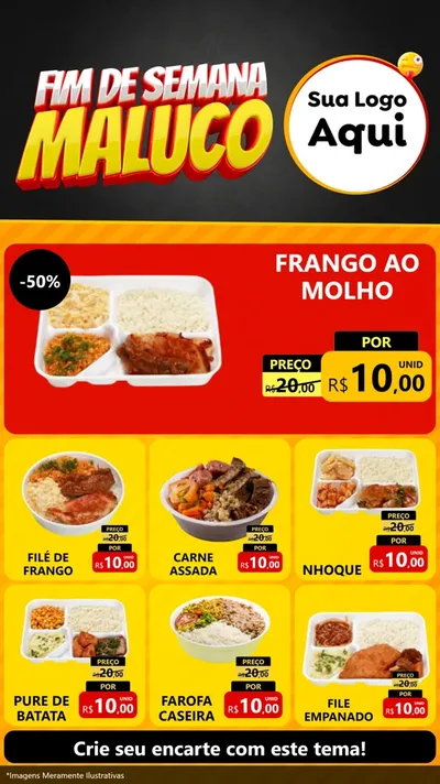 Modelo de Rede Social para Stories com o tema Final de Semana Maluco para Restaurante
