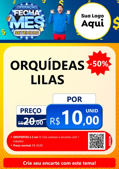 Modelo de Cartaz para Cartaz A4 Vertical com o tema Operação Fecha Mês Setembro para Floricultura e jardim