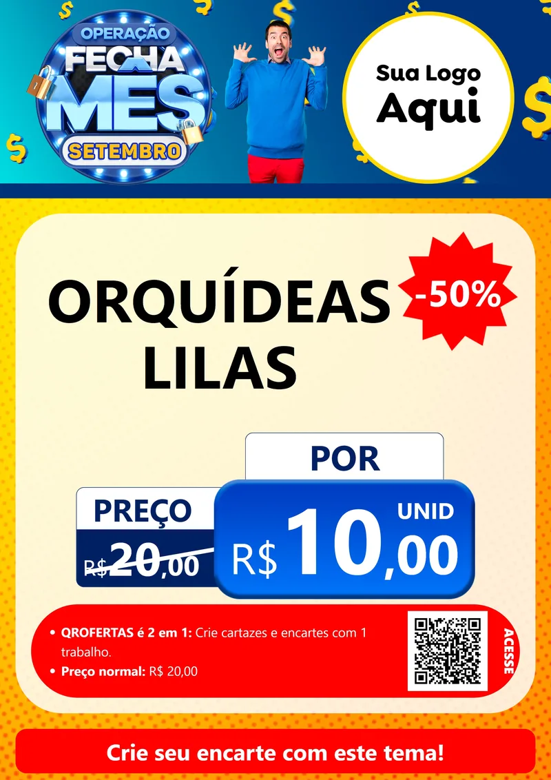 Modelo de Cartaz para Cartaz A4 Vertical com o tema Operação Fecha Mês Setembro para Floricultura e jardim