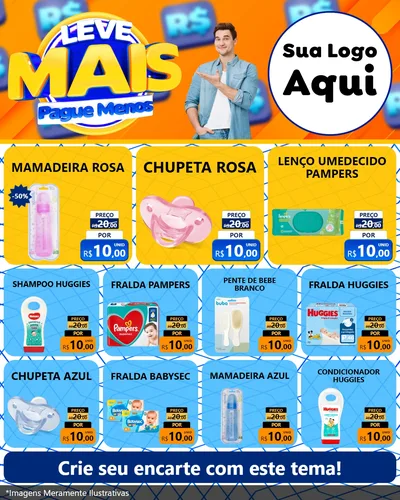 Modelo de Rede Social para Feed Instagram com o tema Leve Mais, Pague Menos para Bebês