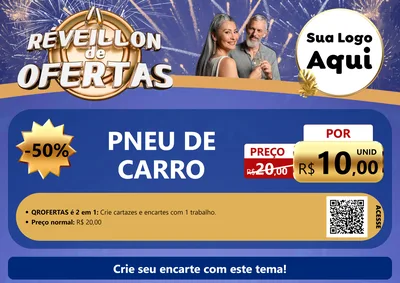 Modelo de Cartaz para Cartaz A4 Horizontal com o tema Réveillon de Ofertas para Auto peças