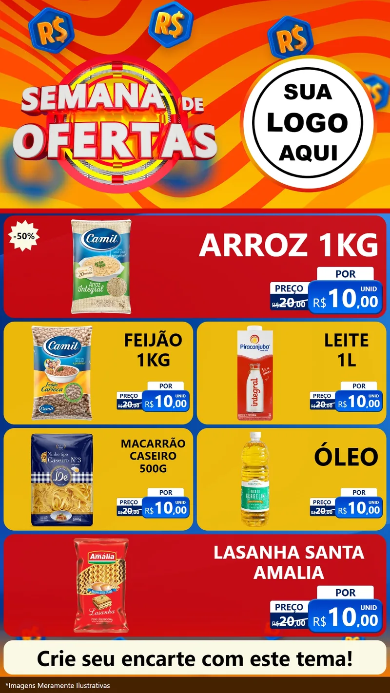 Modelo de TV para TV Vertical com o tema Semana de Ofertas para Supermercado