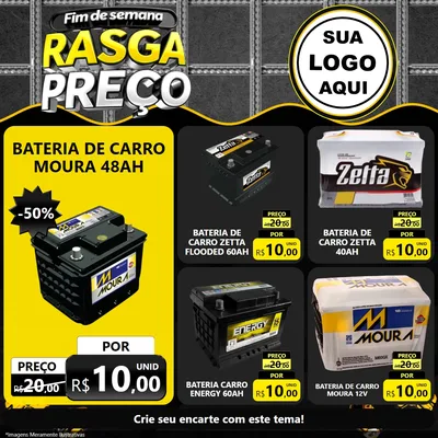 Modelo de Rede Social para Feed Facebook com o tema Fim de Semana Rasga Preço para Baterias Elétricas
