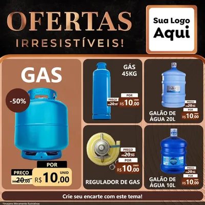 Modelo de Rede Social para Feed Facebook com o tema Ofertas Irresistíveis! para Água e gás