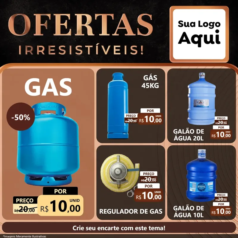 Modelo de Rede Social para Feed Facebook com o tema Ofertas Irresistíveis! para Água e gás