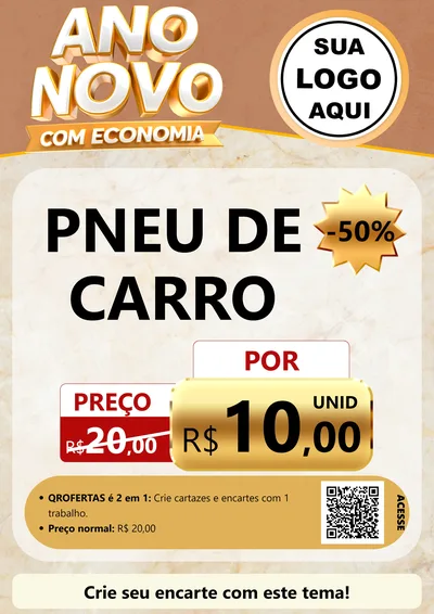 Modelo de Cartaz para Cartaz A4 Vertical com o tema Ano Novo Com Economia para Auto peças