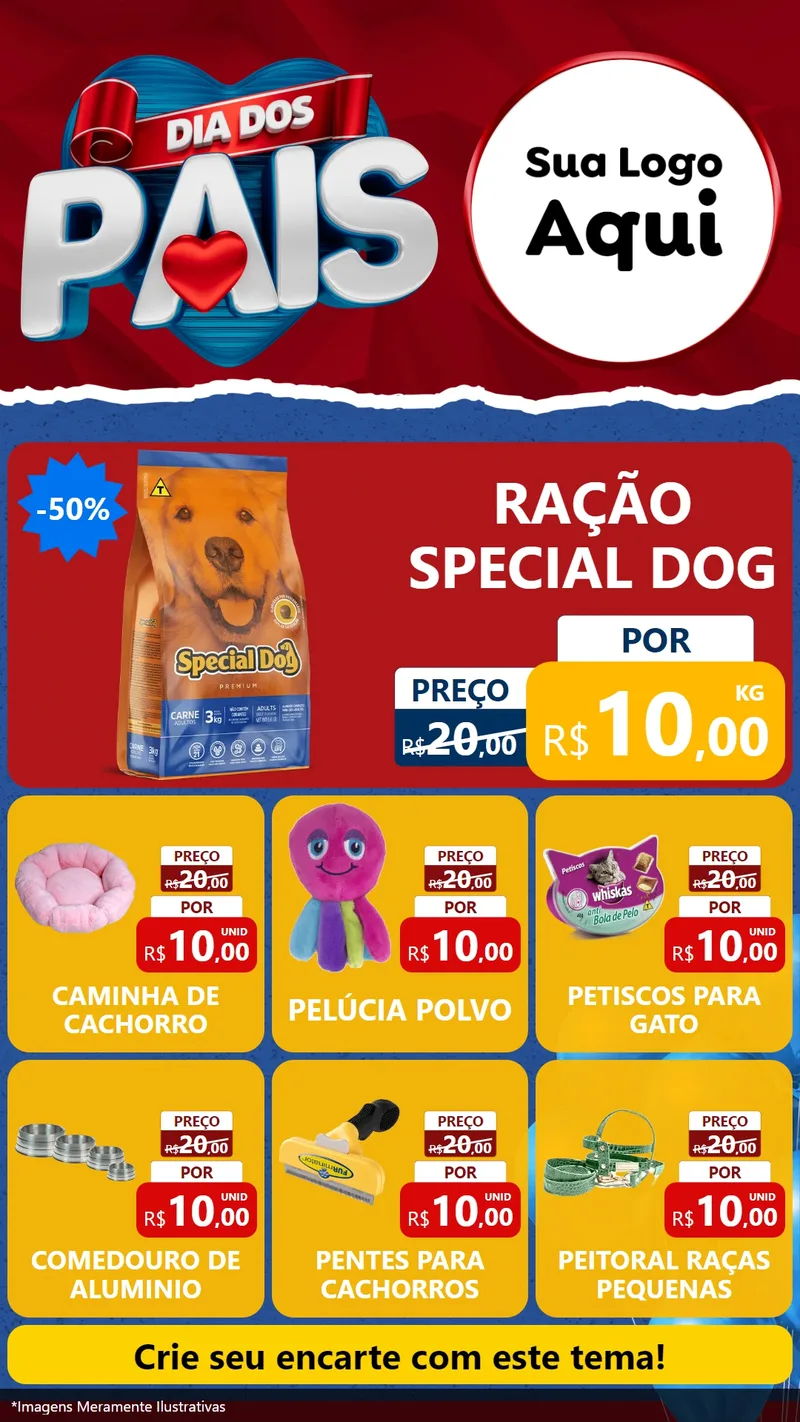 Modelo de Rede Social para Stories com o tema Dia dos Pais para Pet Shop